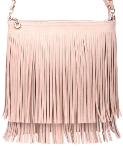 Western Fringe Cross Body Bag E031 NUDE